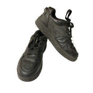 Reebox classic big kids size 1 black leather casual lace-up gym sneaker shoes